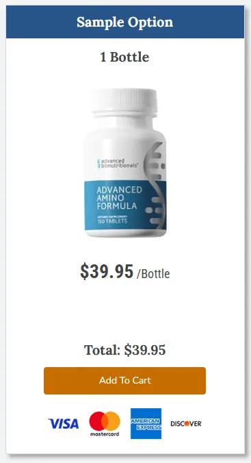Advanced Amino Formula one bottle